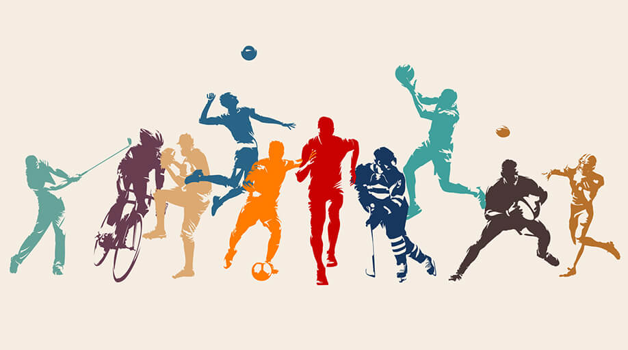 illustraiton of athletes playing verious sports